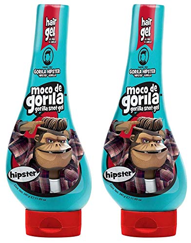 Gorilla Snot Hair Gel - Strong Hold Styling Gel for Men & Women | 11.9oz Squeeze Bottle (2 Pack) | Long Lasting, No Flake Formula for Punk, Hipster, Mohawk & Creative Hairstyles | Perfect for Parties, Concerts & Bold Fashion Looks
