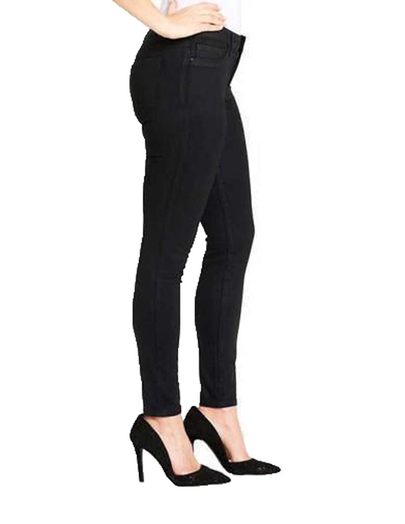Jessica Simpson Women's Super Skinny Mid Rise Coated Black Denim Jeans - Size 14/32 - Stretch Comfort Fit for Casual Wear & Night Out