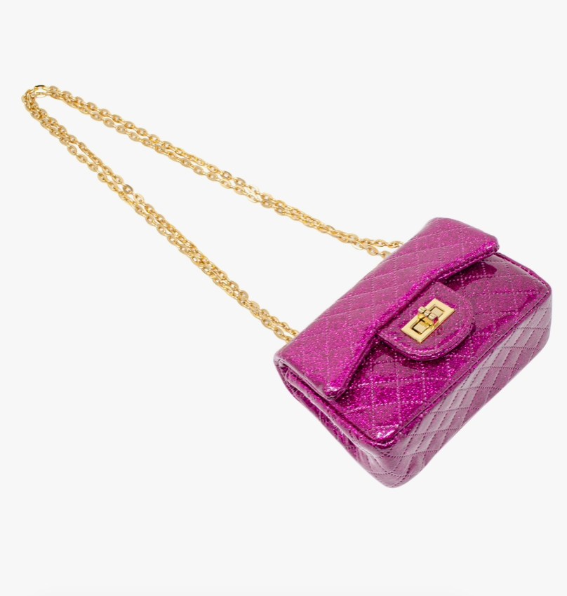 Hot Pink Sparkle Purse for Women - Glittery Evening Clutch Bag for Parties, Weddings & Special Occasions