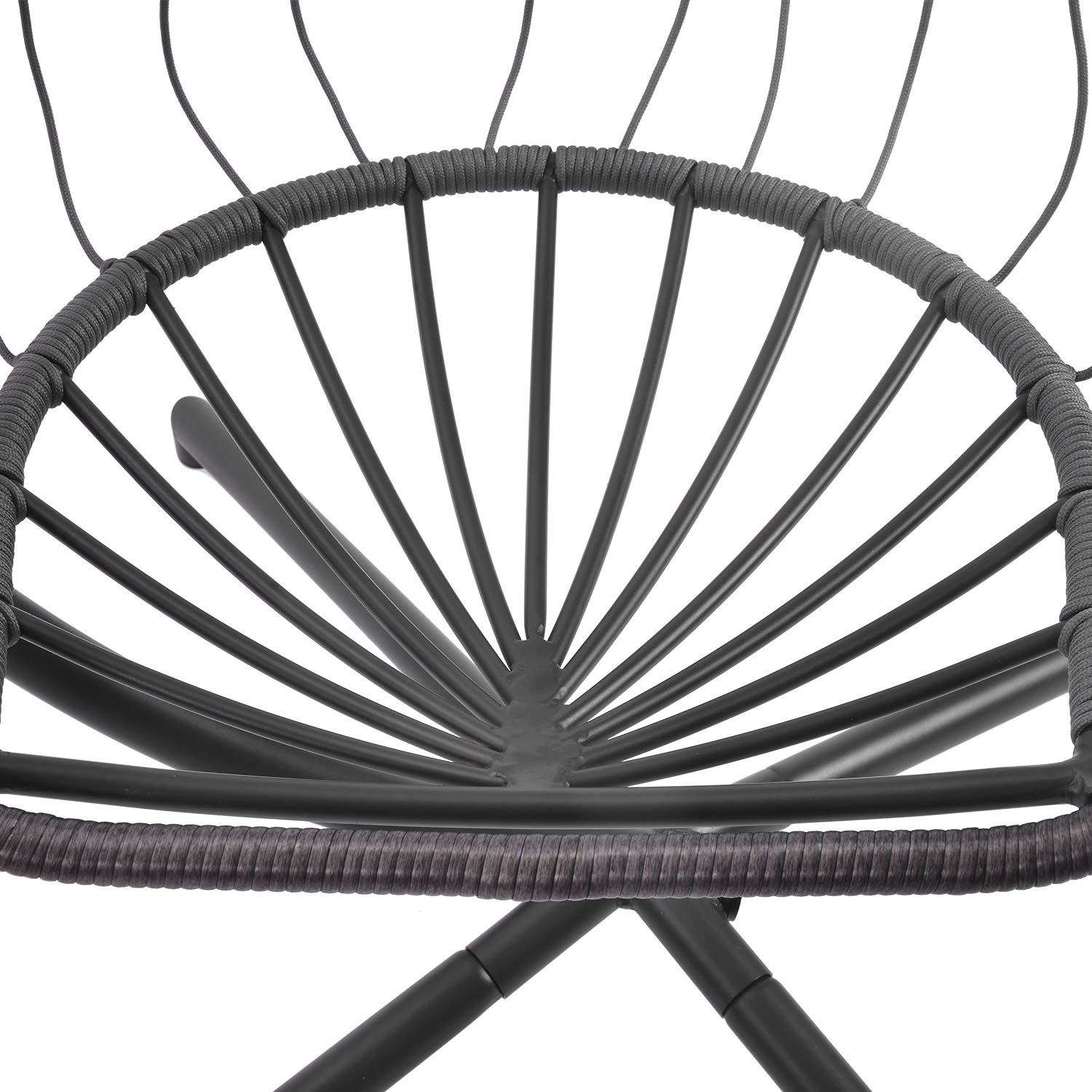 Wicker Swing Egg Chair with Stand - 350 lbs Weight Capacity Hanging Hammock for Patio, Garden, Balcony & Backyard Relaxation