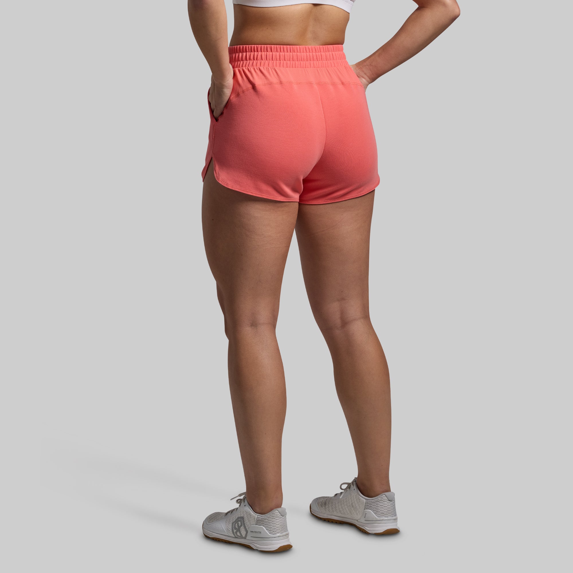 Lounge Lux Shorts in Hot Peach - Soft & Comfortable Women's Casual Shorts for Home, Yoga, and Relaxation