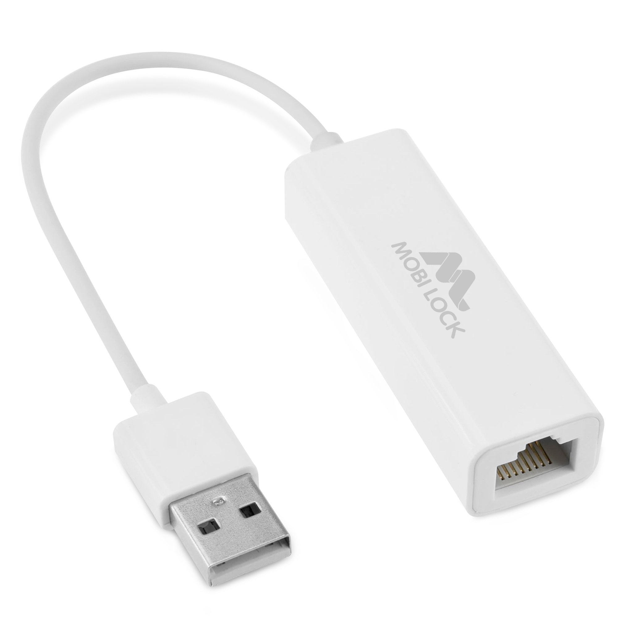 High-Speed USB to Ethernet Adapter - 10/100 Mbps LAN Network Converter for Laptops, PCs, MacBooks (Windows 7/8/10/11, macOS, Linux) - Reliable Wired Internet Connection for Gaming, Streaming & Remote Work - by Mobi Lock