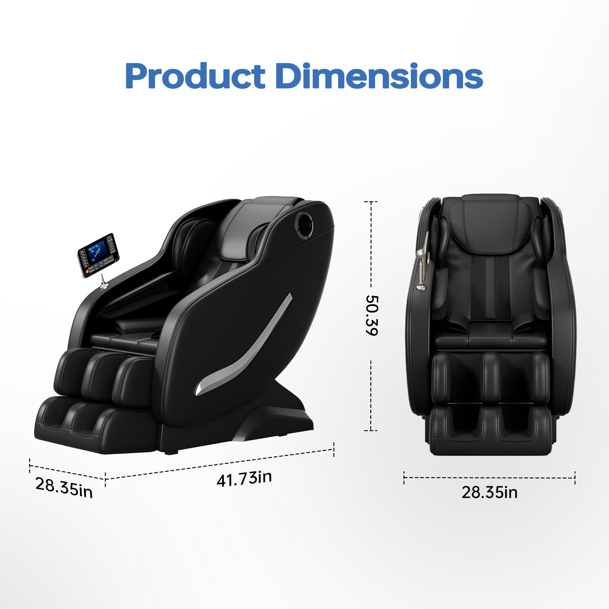 Premium Full Body Zero Gravity SL-Track Shiatsu Massage Recliner Chair with Heat Therapy, Body Scan & Bluetooth Speakers - MM950 Black for Home Office Relaxation & Pain Relief