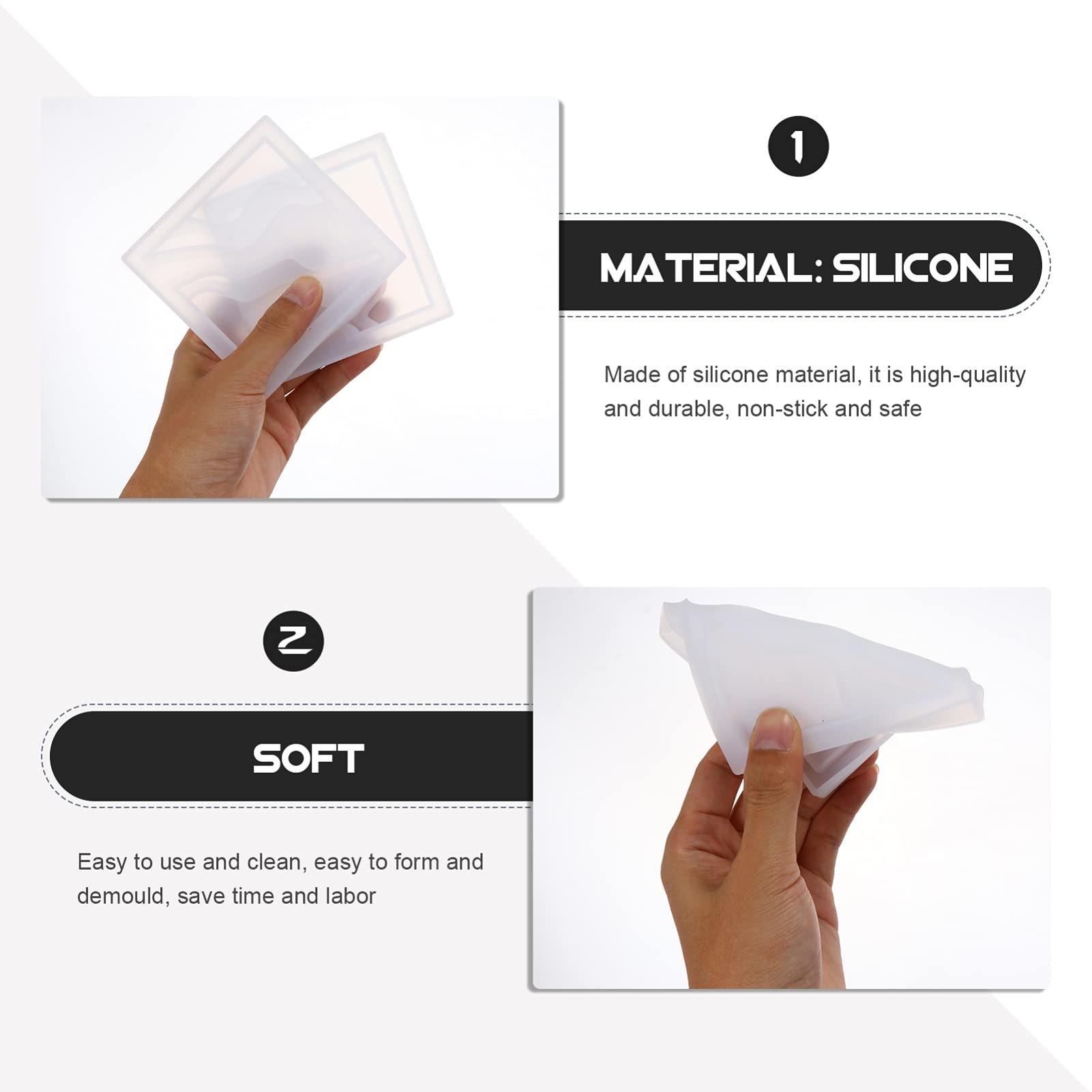 EXCEART 2-Pack Silicone Coaster Molds for DIY Epoxy Resin Casting - Round Drink Coaster Molds, Candle Holder & Plate Dish Molds - Perfect for Handmade Crafts, Home Decor & Gift Making