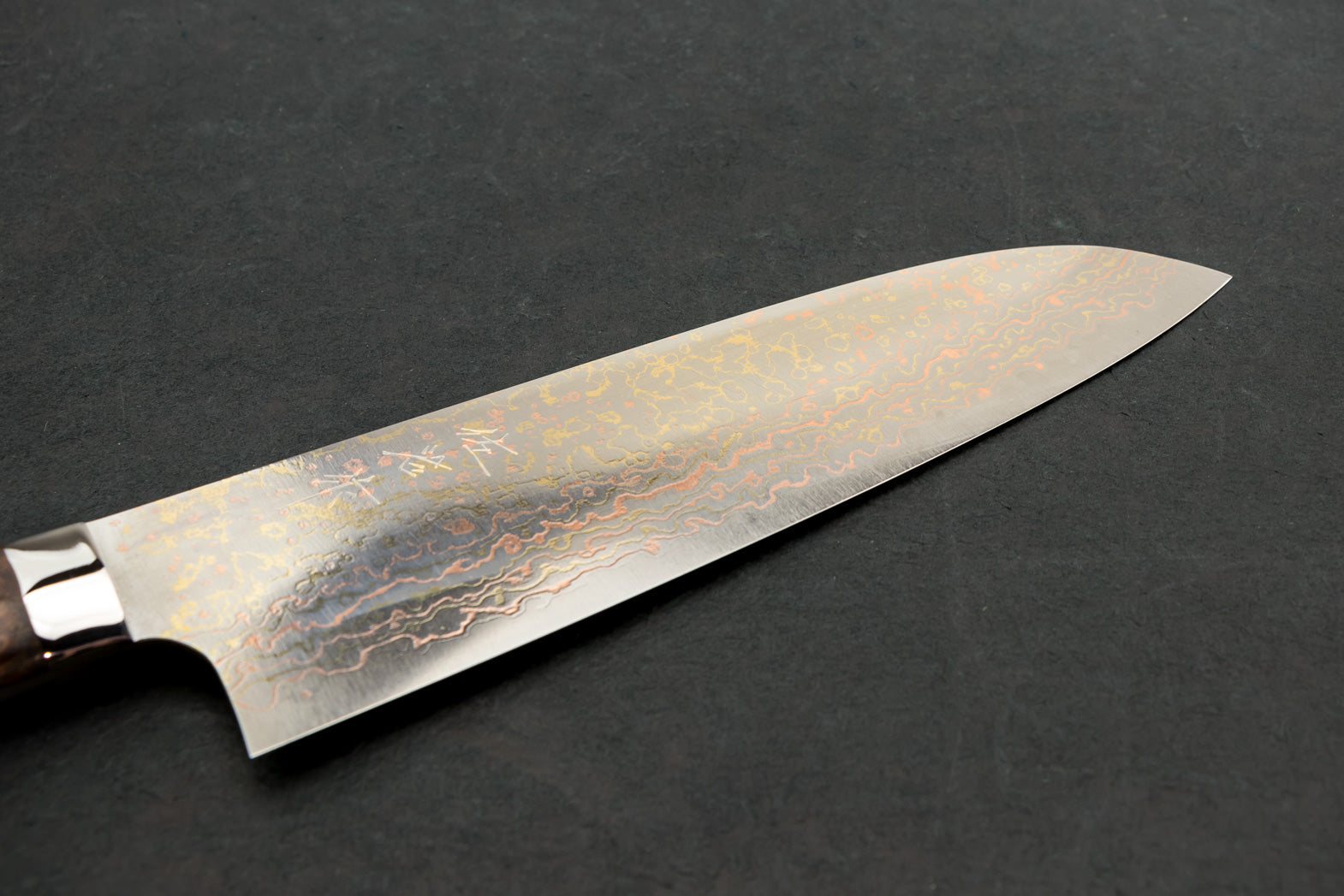 Takeshi Saji VG10W Rainbow Damascus Western Santoku Knife 180mm - Premium Japanese Kitchen Knife for Professional Chefs & Home Cooking, Perfect for Slicing, Dicing & Chopping Vegetables, Meat & Fish