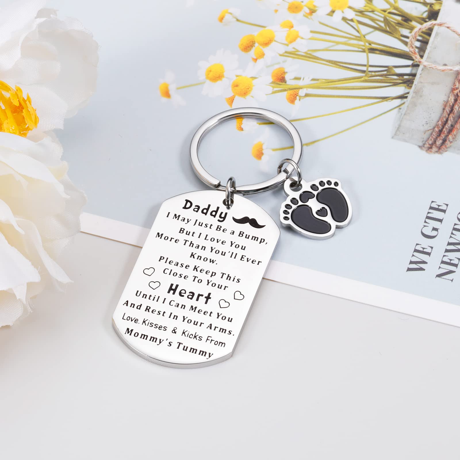 Best Expectant Dad Gifts - Thoughtful Father's Day & Baby Shower Presents for New Dads - Pregnancy Announcement Keychain for Husband - Perfect for Baby Reveal & First-Time Fathers