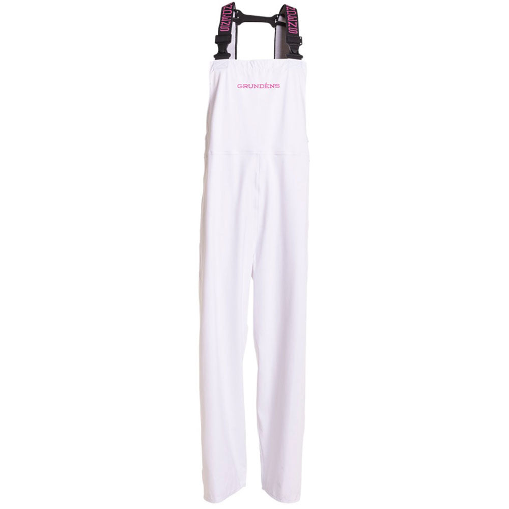 Grundens Petrus 118 Women's White Waterproof Fishing Bib Pants - Durable & Comfortable for Commercial Fishing, Boating, and Outdoor Work