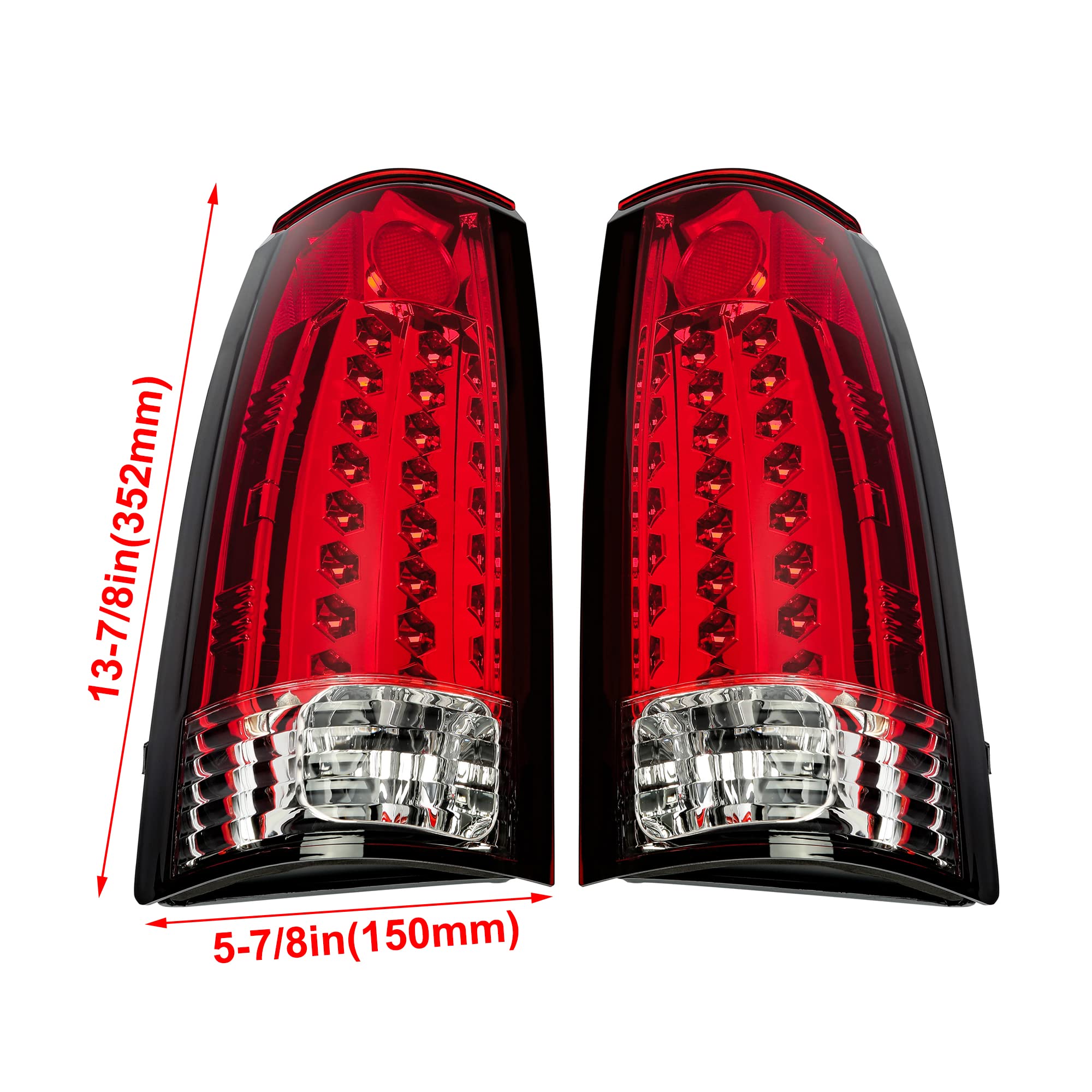 ECOTRIC LED Tail Lights for 1988-2000 Chevy Silverado GMC Sierra Suburban C/K 1500 2500 3500 - Red Lens Brake Lights (Bulbs Not Included) - Perfect for Truck Upgrades & Nighttime Safety