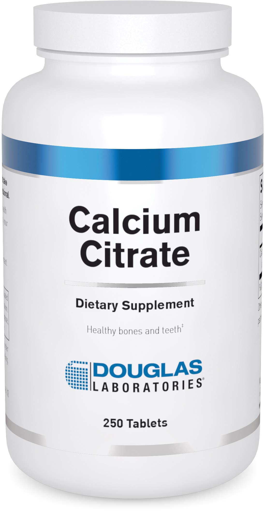 Douglas Laboratories Calcium Citrate 250 Tablets - Essential Mineral Supplement for Strong Bones & Teeth | Supports Bone Density & Dental Health | Ideal for Adults & Seniors | Daily Bone Support Supplement
