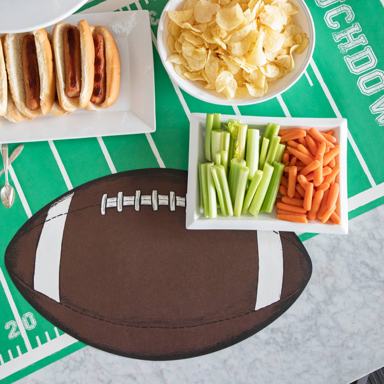 Custom Die-Cut Football Placemats for Game Day - Non-Slip Table Protectors for Sports Parties & Home Decor