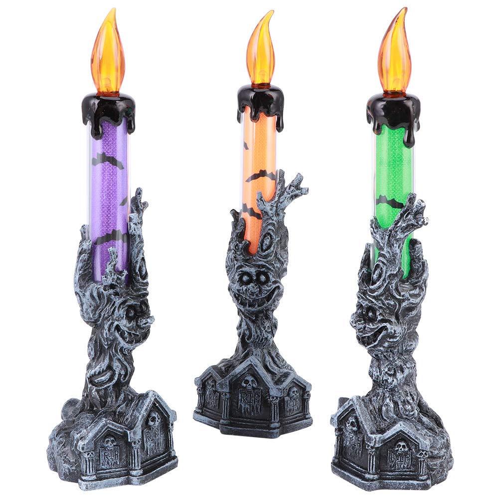 Flameless LED Candles - 3 Pack Battery Operated Realistic Flickering Candles for Home Decor, Halloween, Christmas, Wedding & Party Lighting - Safe Indoor/Outdoor Use