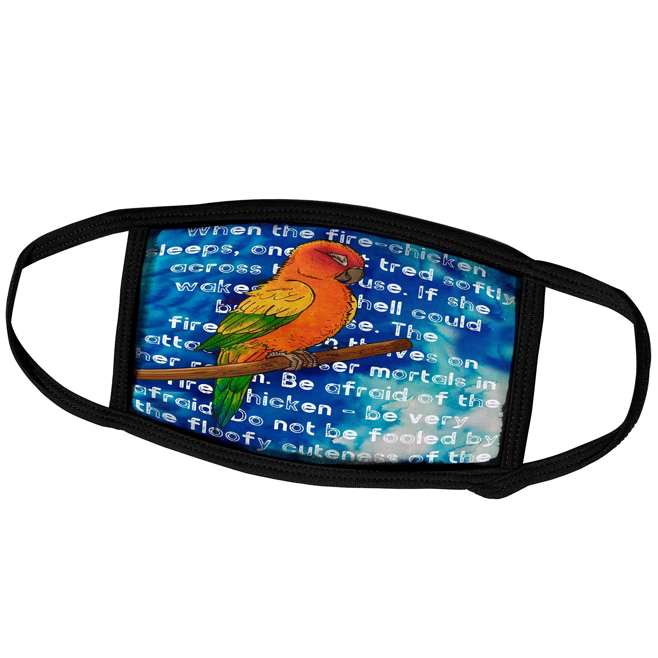 3D Rose Face Mask Large - Comfortable Sleeping Sun Conure Fire-Chicken Print Design for Adults - Perfect for Travel, Work & Home Use