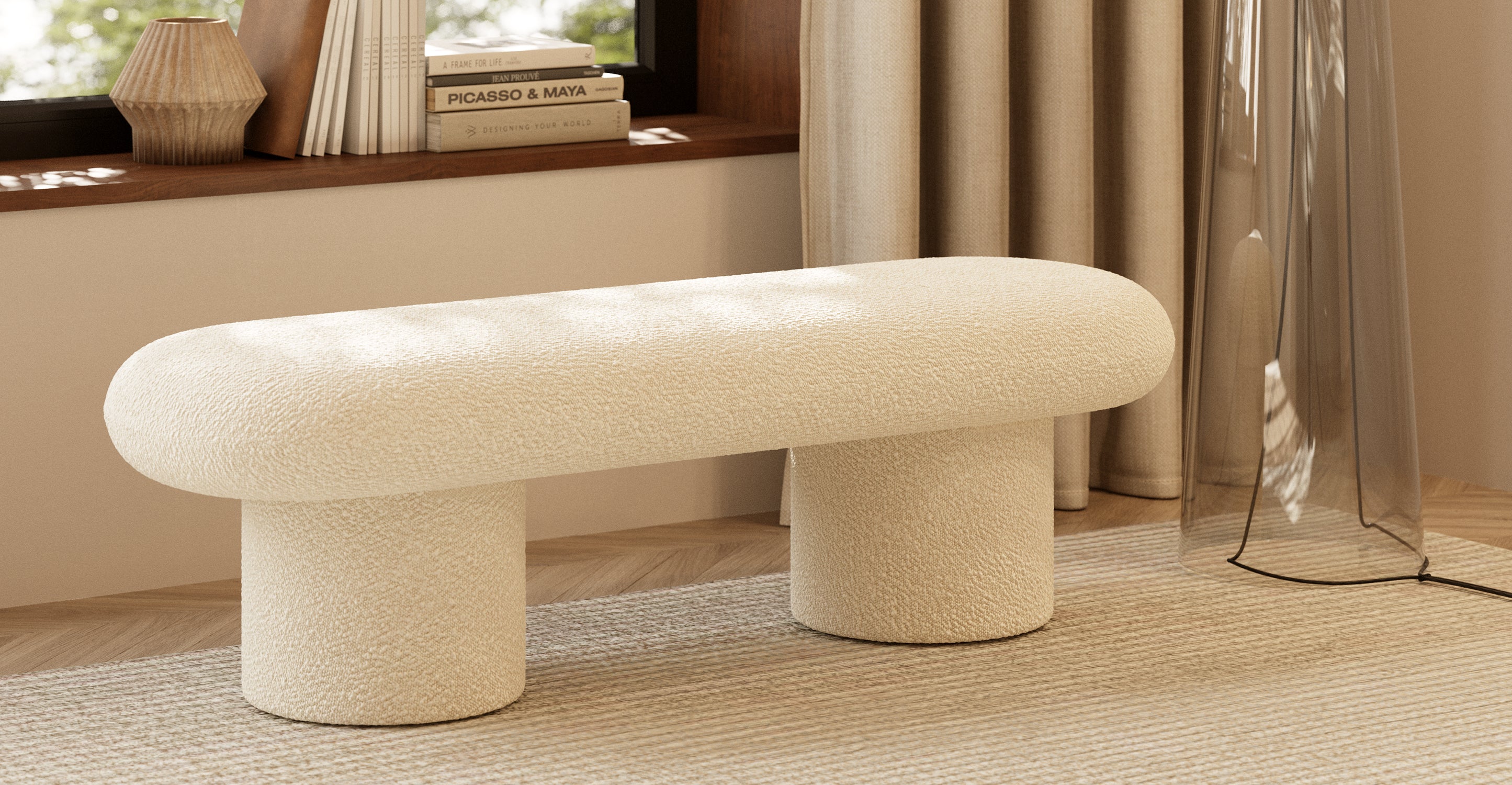 Este Wooden Bench - Modern & Sturdy Outdoor/Indoor Bench for Patio, Garden, Deck, or Entryway - Perfect for Relaxing, Lounging, and Adding Style to Any Space