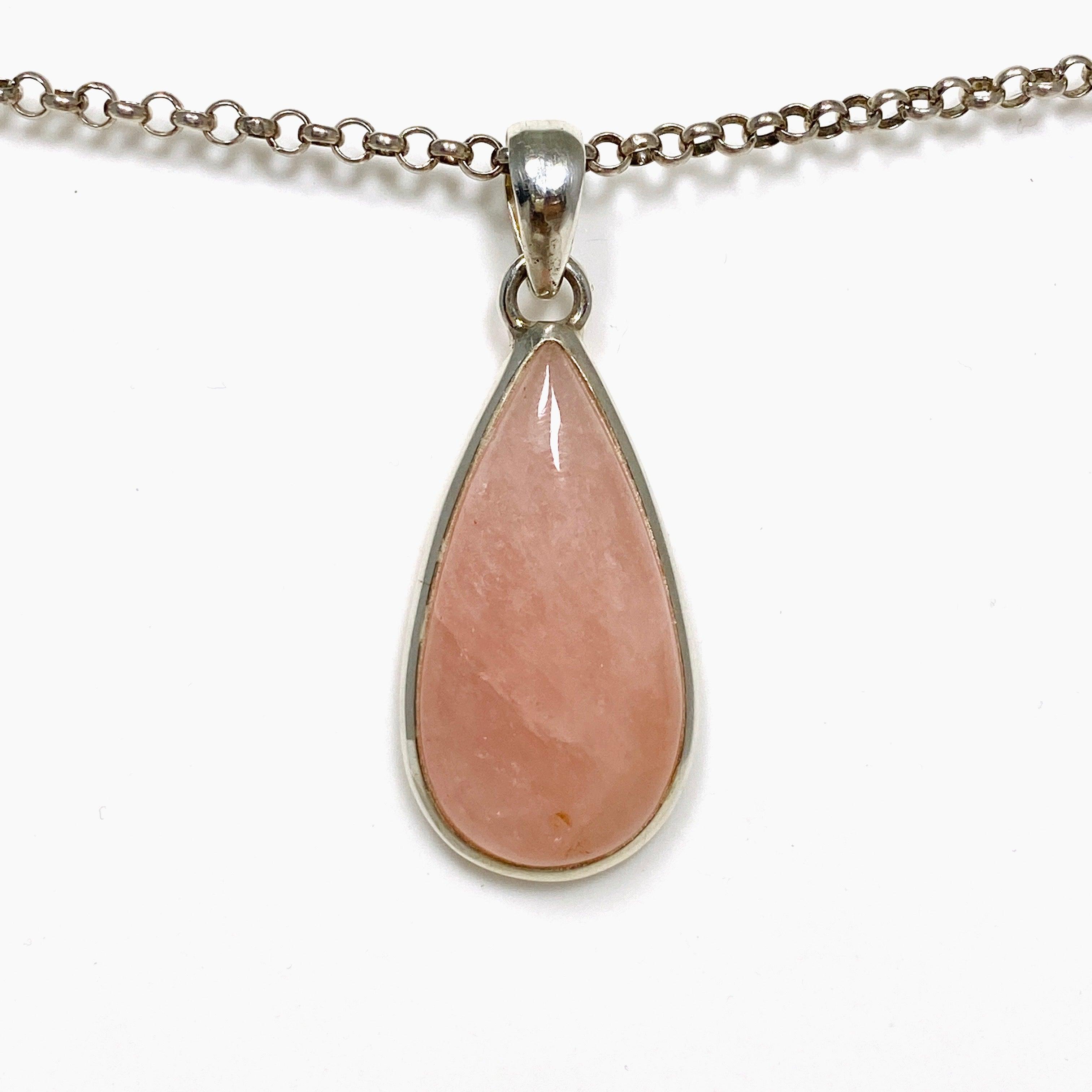Morganite Teardrop Pendant Necklace - 14K Rose Gold Gemstone Jewelry for Women | Perfect for Weddings, Anniversaries & Romantic Gifts
