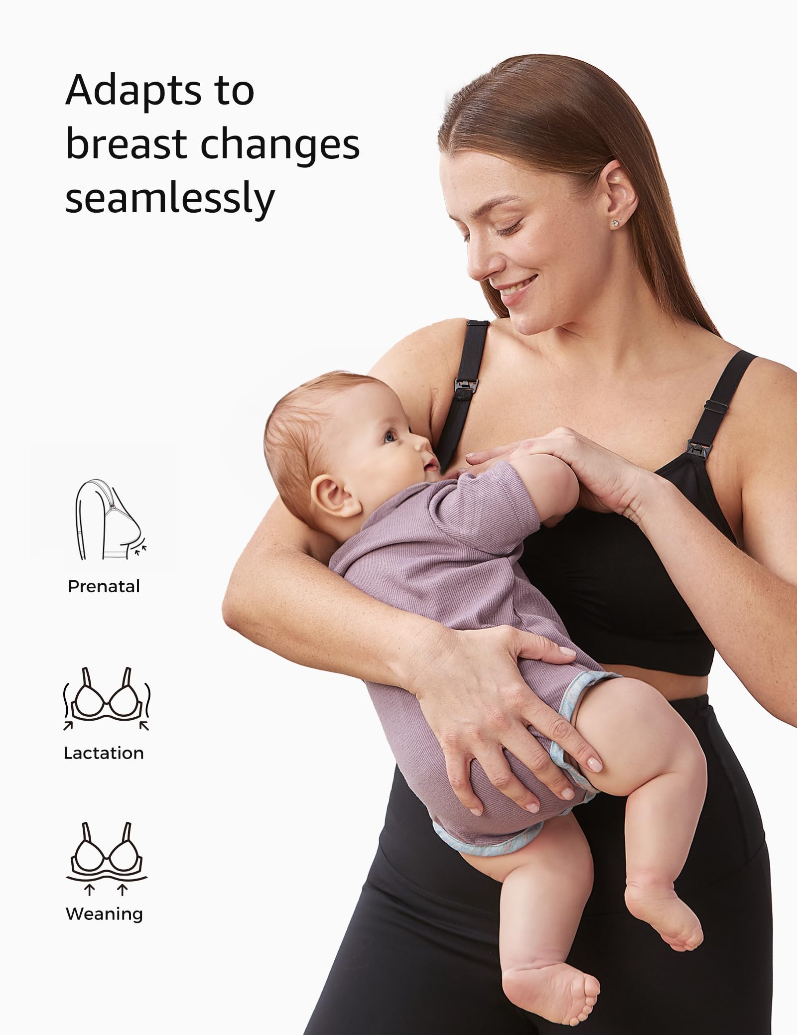 HOFISH Nursing Bras for Breastfeeding Moms - Wireless Seamless Maternity Bra for Pregnancy & Postpartum Support - Comfortable Bralette for Daily Wear, Nursing, and Sleeping