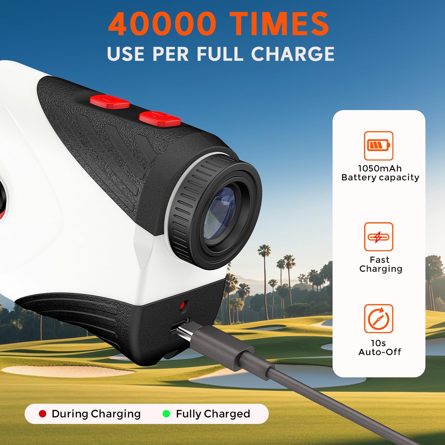 Premium Golf Rangefinder with Slope - 1200 Yards Laser Distance Finder, 7X Magnification & Flag Lock Vibration | Rechargeable Golf Accessory with Magnetic Stripe & Continuous Scan Mode for High-Precision Measurements | Perfect for Tournament Play & Course Practice