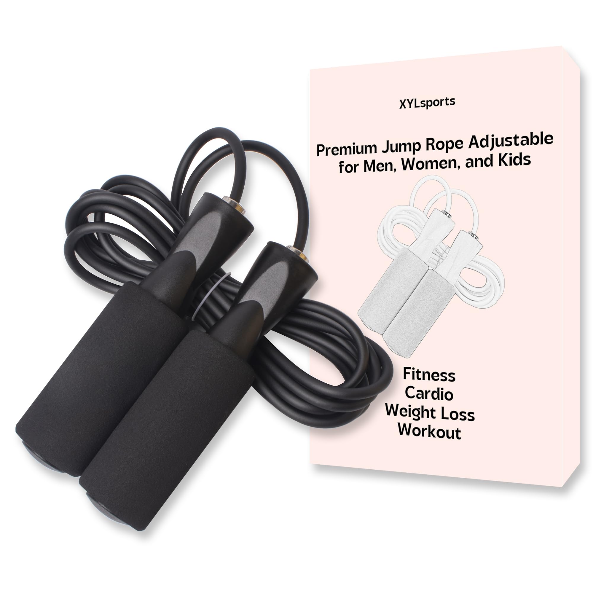 Adjustable Jump Rope for Men, Women & Kids - Premium Fitness Skipping Rope for Cardio, Workouts & Training - Ideal for Home Gym, CrossFit & Weight Loss
