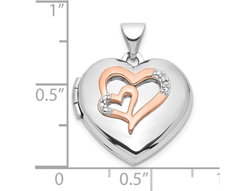Sterling Silver Heart Locket Necklace with Chain - Romantic Gift for Her, Valentine's Day, Anniversary & Special Occasions