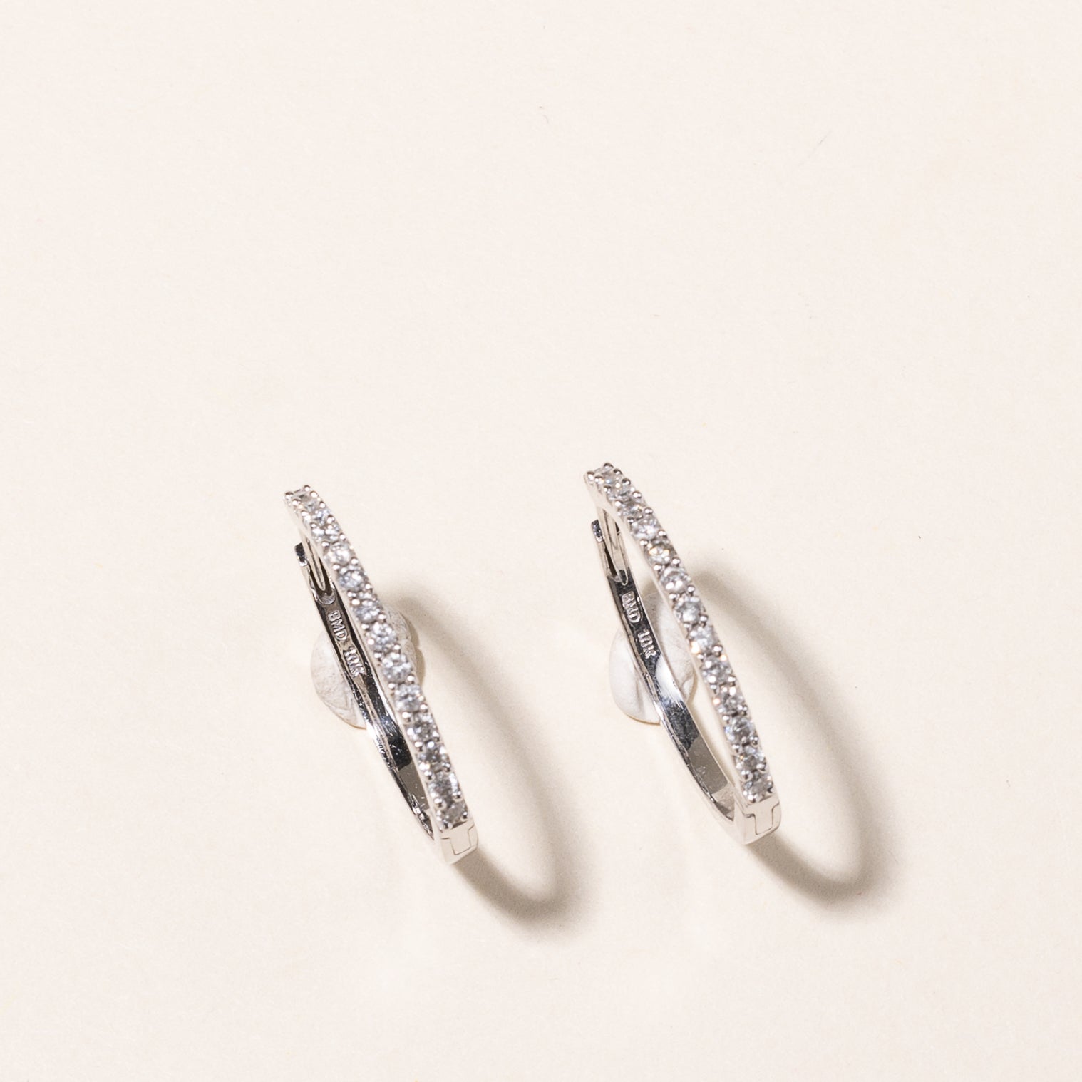10K White Gold Diamond Hoop Earrings for Women | 0.56 Carat Total Weight (CTW) | Round Cut Stud Earrings for Everyday Wear & Special Occasions