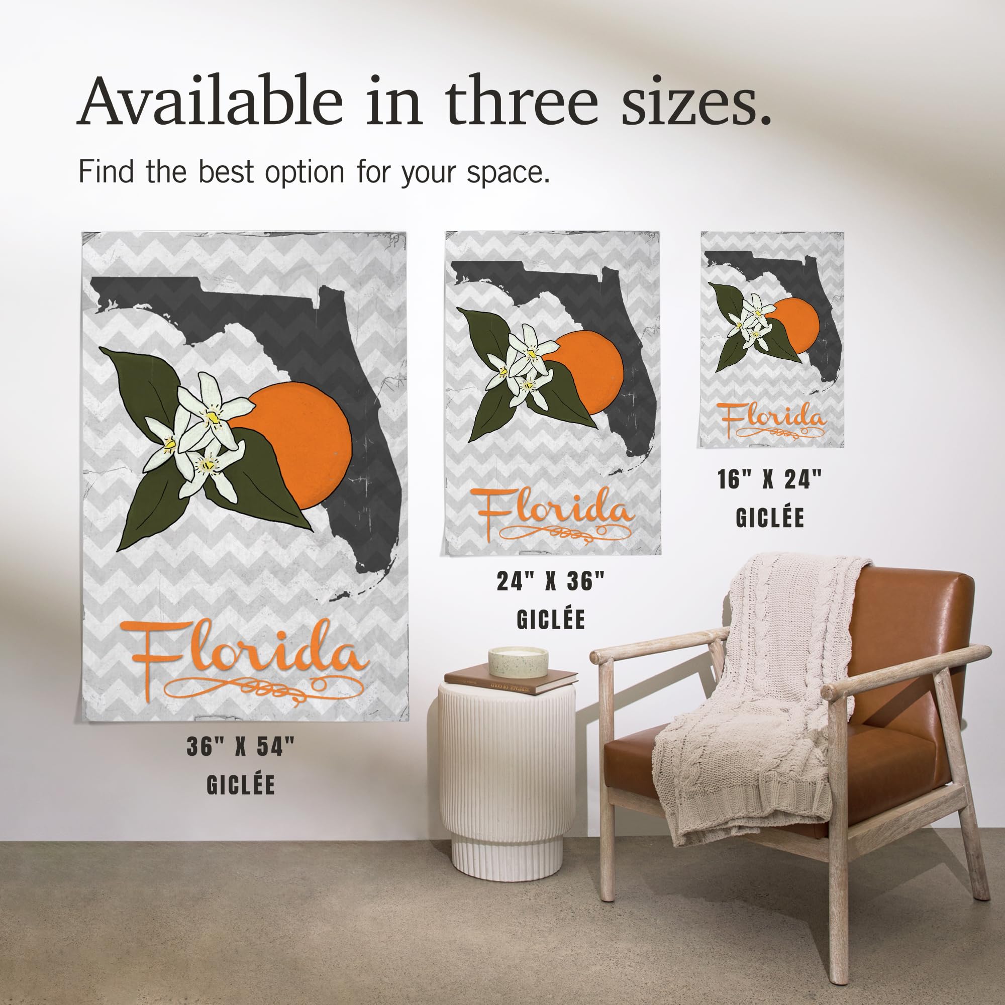 Lantern Press 16x24 Inch Giclee Art Print - Florida State Flower Orange Blossom Wall Decor | Perfect for Home, Office & Gift Giving