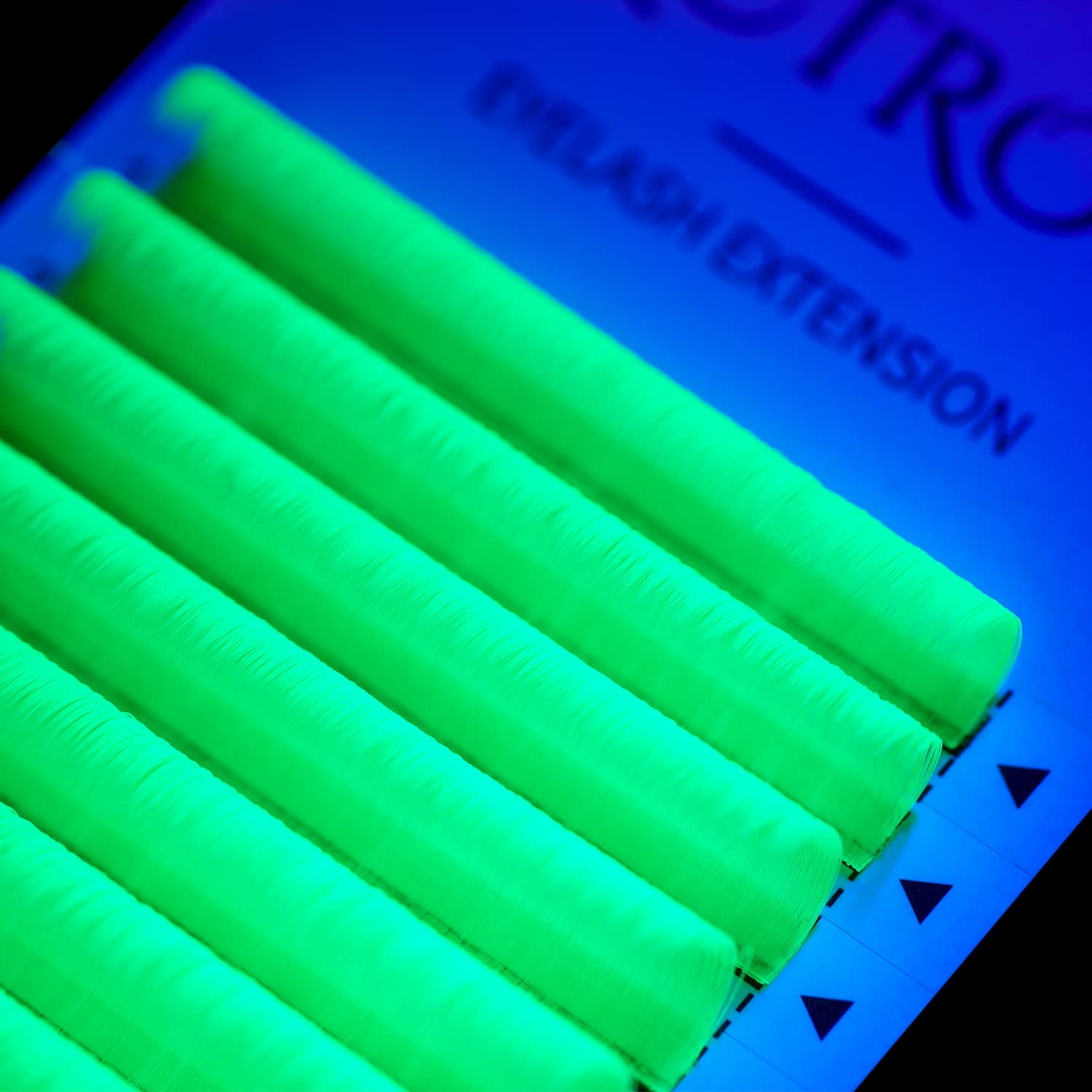 Colored Neon UV Eyelash Extensions - 0.07D 14MM Glow Under Black Light | Easy Fan Yellow & Colorful Fluorescent Lashes for Party, Rave & Nightclub Makeup