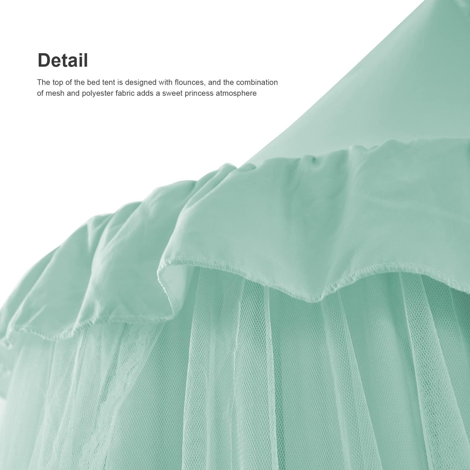 Princess Bed Canopy for Girls - Double Layer Dome Mosquito Net with Flowing Sheer Fabric, Perfect for Bedroom Decor, Reading Nook & Dreamy Sleep Space - Ideal for Kids Room, Nursery or Play Area