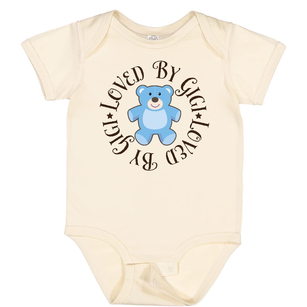 Inktastic Loved by Gigi Baby Boy Bodysuit - Soft Cotton Onesie for Newborns & Infants - Perfect for Playdates, Photo Shoots & Everyday Wear