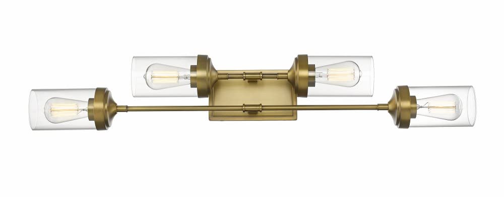 Z-Lite 617-4V-PN 4-Light Bathroom Vanity Light Fixture in Polished Nickel Finish - Perfect for Modern Bathrooms & Dressing Rooms