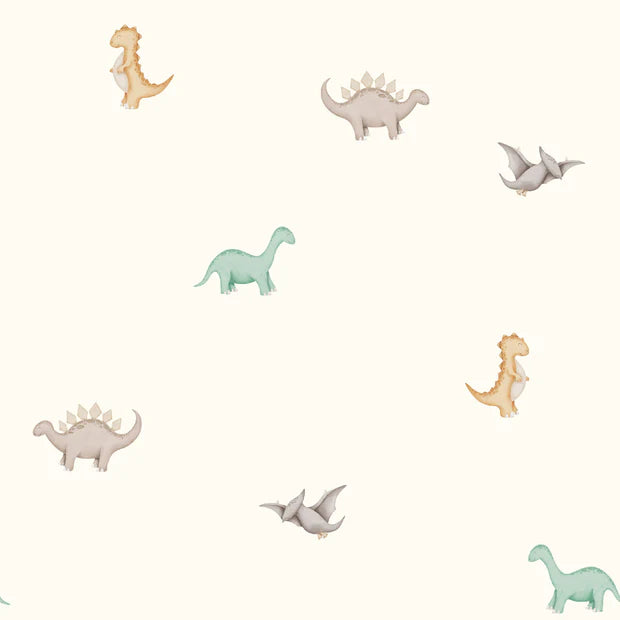 Dinosaurs Double Gauze Fabric - Soft & Breathable Material for Baby Clothes, Blankets, and DIY Sewing Projects