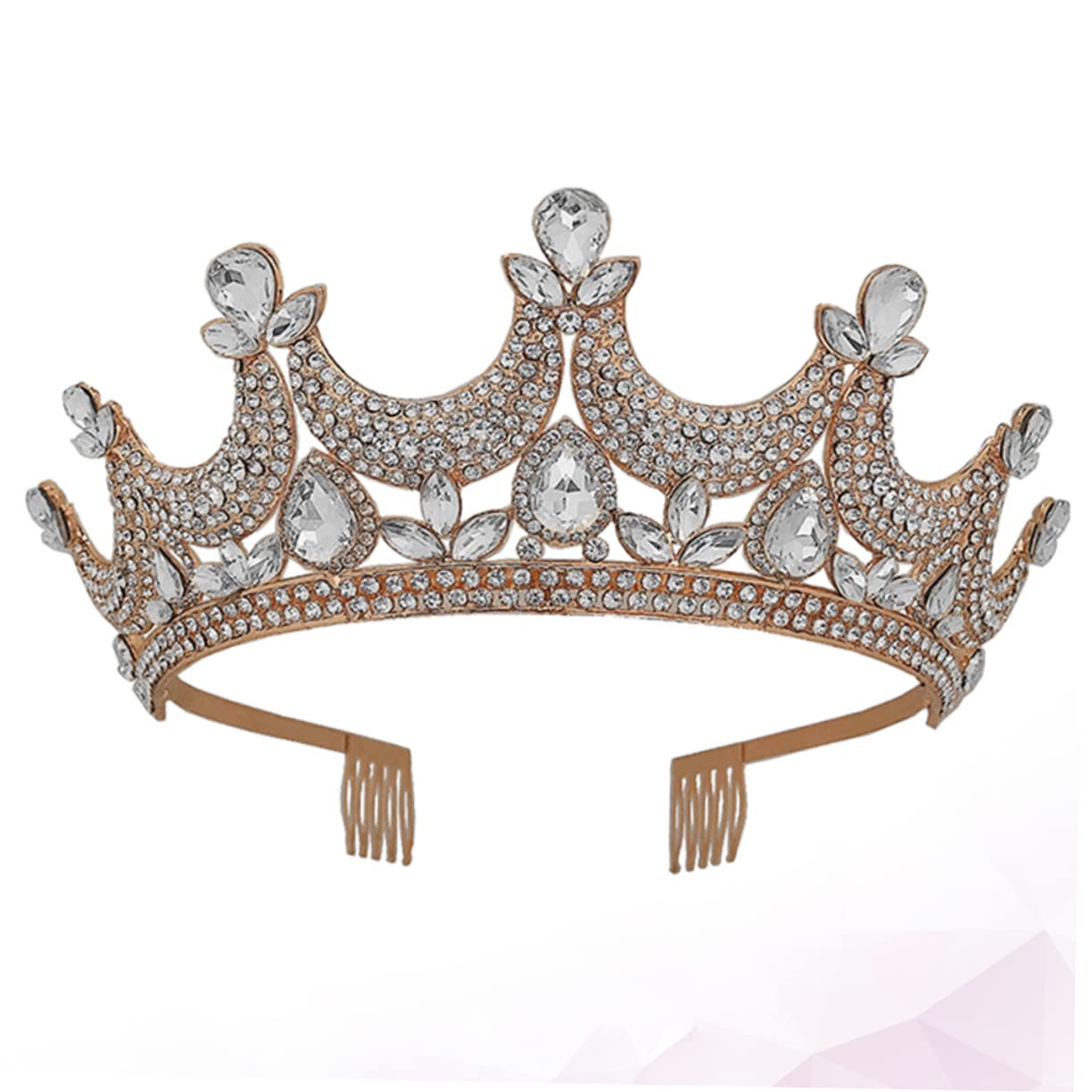 Beavorty 2-Piece Baroque Crown Tiara Set for Women - Rhinestone Crystal Prom Tiaras, Wedding Headpieces & Birthday Princess Accessories - Perfect for Prom, Weddings, Pageants and Special Occasions