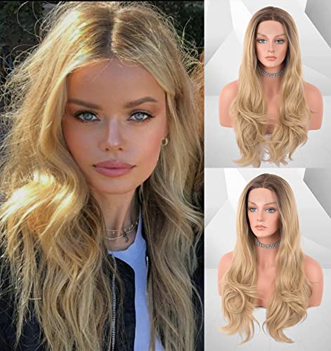 Platinum Blonde Ombre Lace Front Wig - Natural Looking Human Hair Wig for Women | Perfect for Cosplay, Parties & Daily Wear