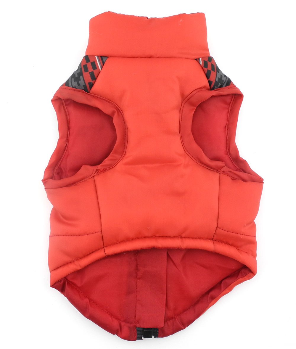 SMALLLEE LUCKY STORE Adjustable Soft Padded Vest Harness for Small Dogs & Cats - Red Skull Print Pet Clothes (XS) | Perfect for Outdoor Walks & Costume Parties