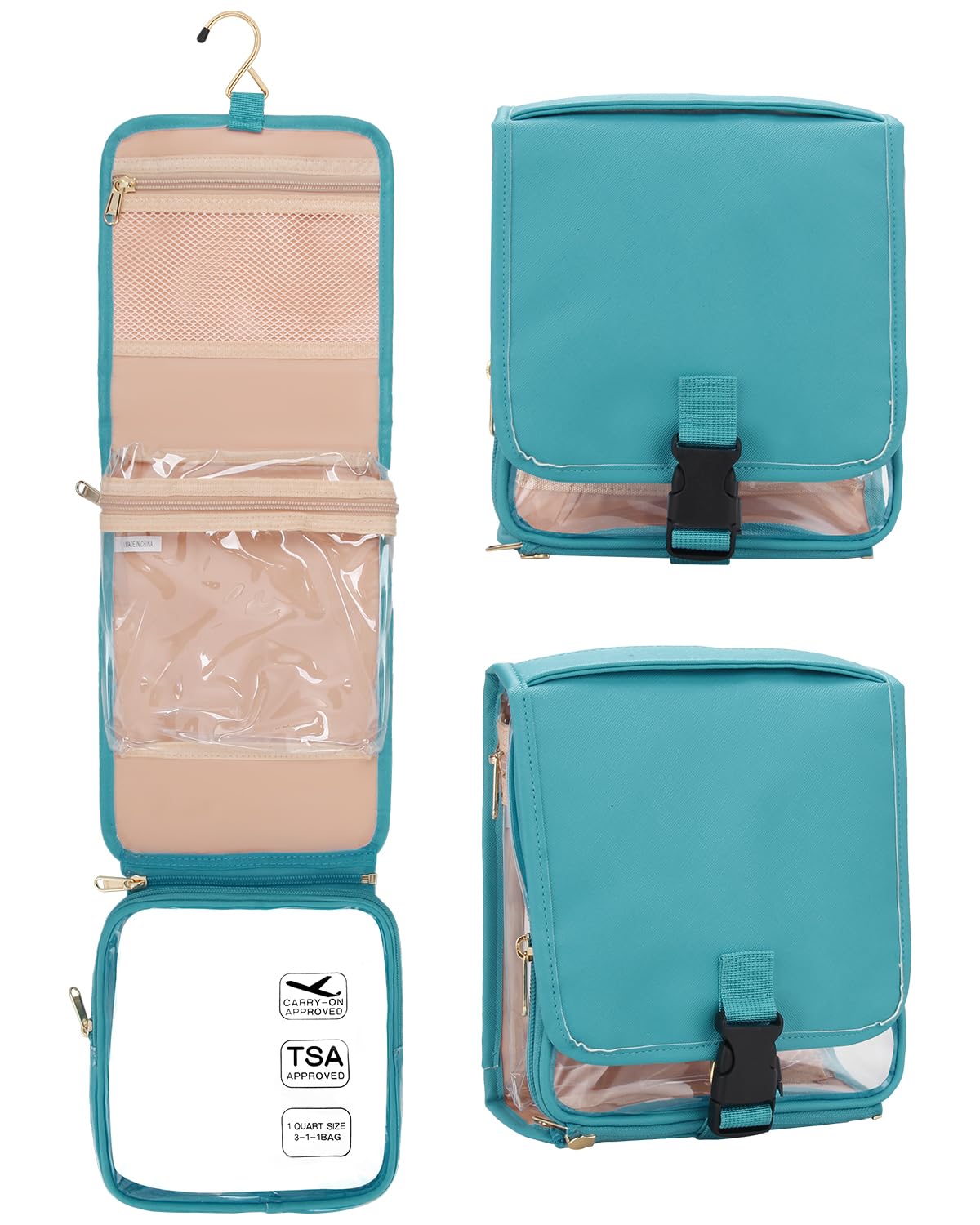 TSA Approved Hanging Toiletry Bag for Women - Water Resistant Travel Cosmetic Organizer with Multiple Pockets for Makeup, Jewelry & Essentials | Perfect for Air Travel, Camping & Business Trips