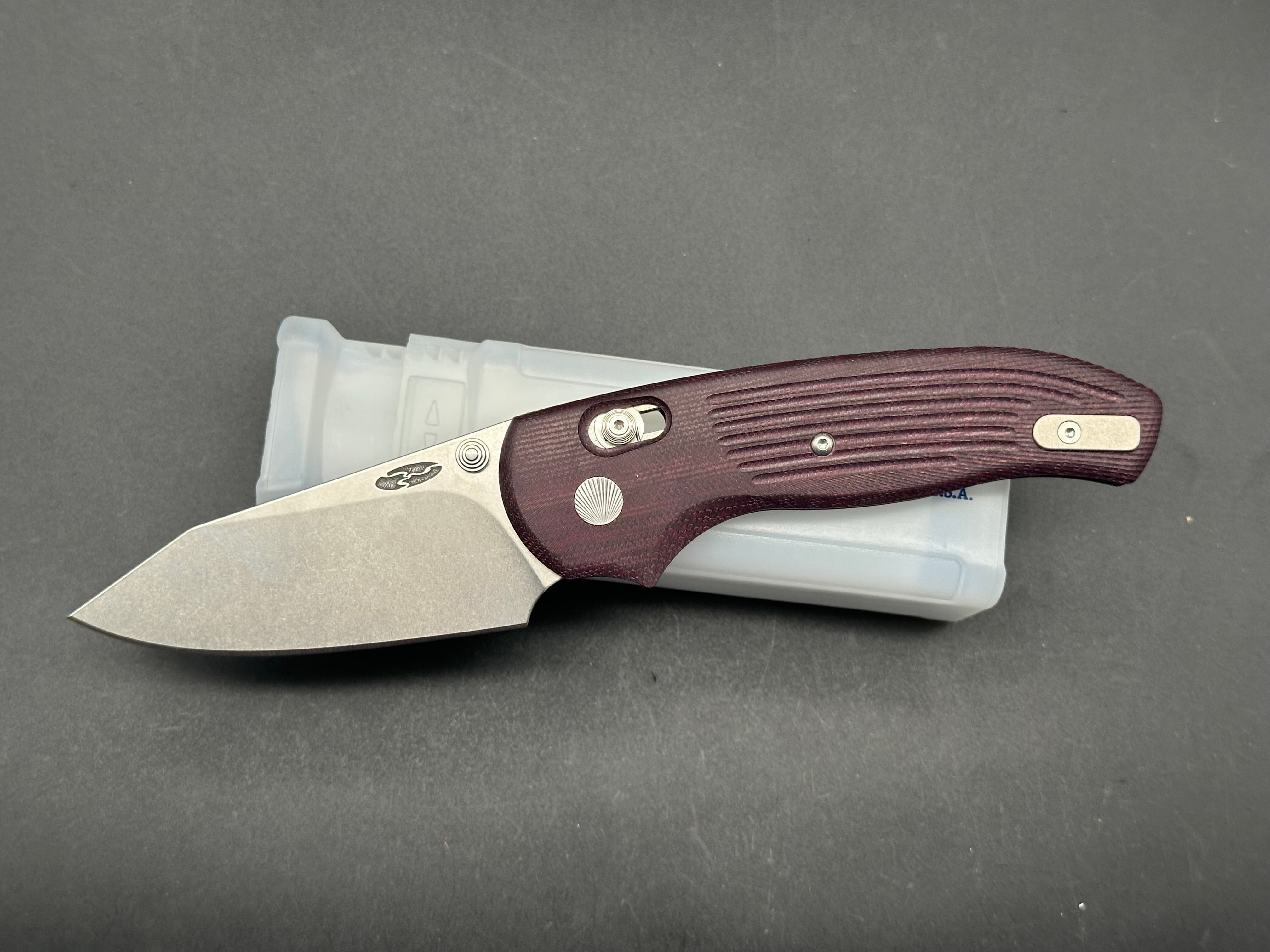 TRM Shadow Folding Knife - Concord Grape Micarta Handle, 20CV Steel Blade | EDC, Outdoor, Camping, Hunting Gear