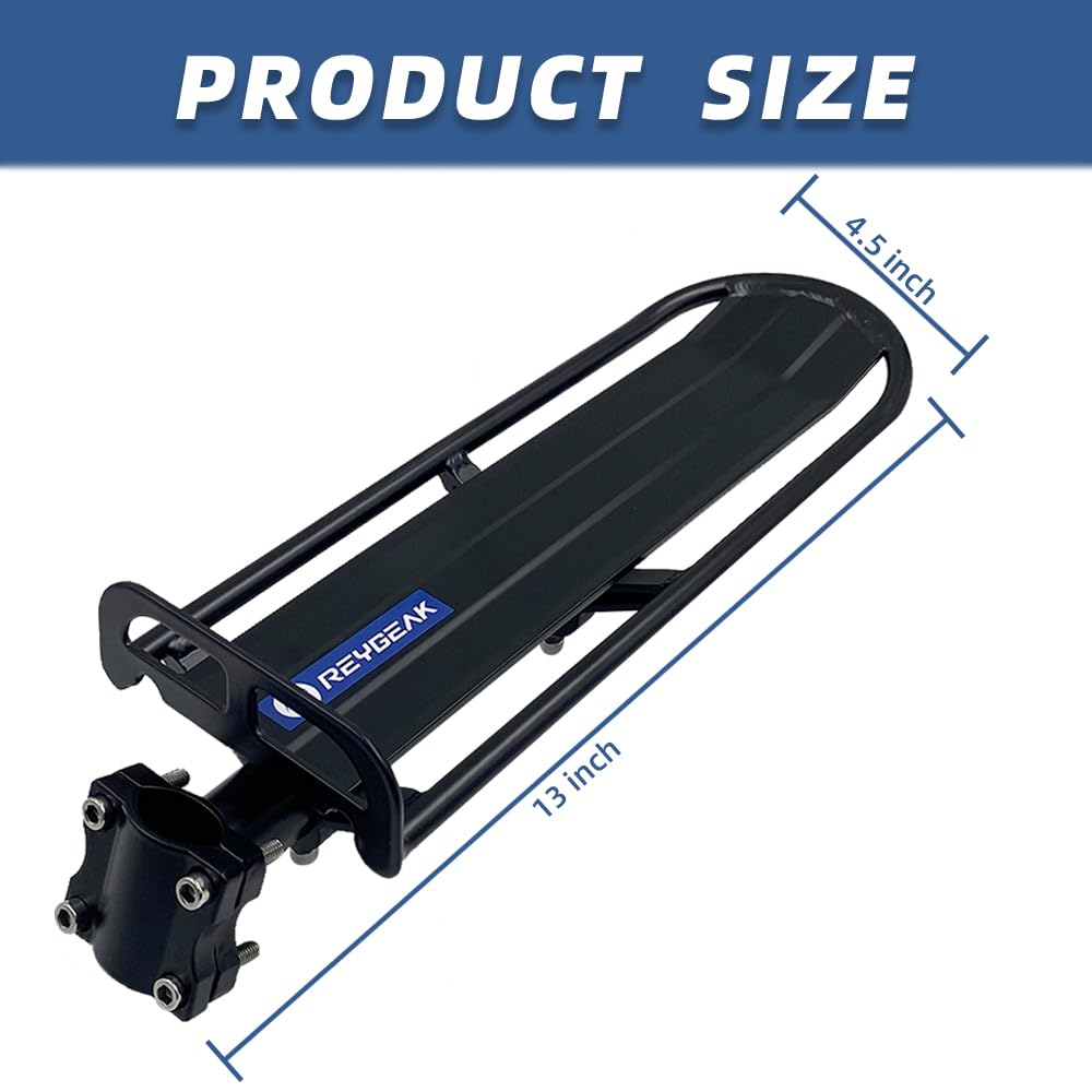 Heavy Duty Aluminum Alloy Rear Bike Rack - Quick Release Retractable Bicycle Cargo Carrier (15.5 lbs Capacity) Universal Mountain Bike Luggage Rack for Commuting, Touring & Outdoor Adventures