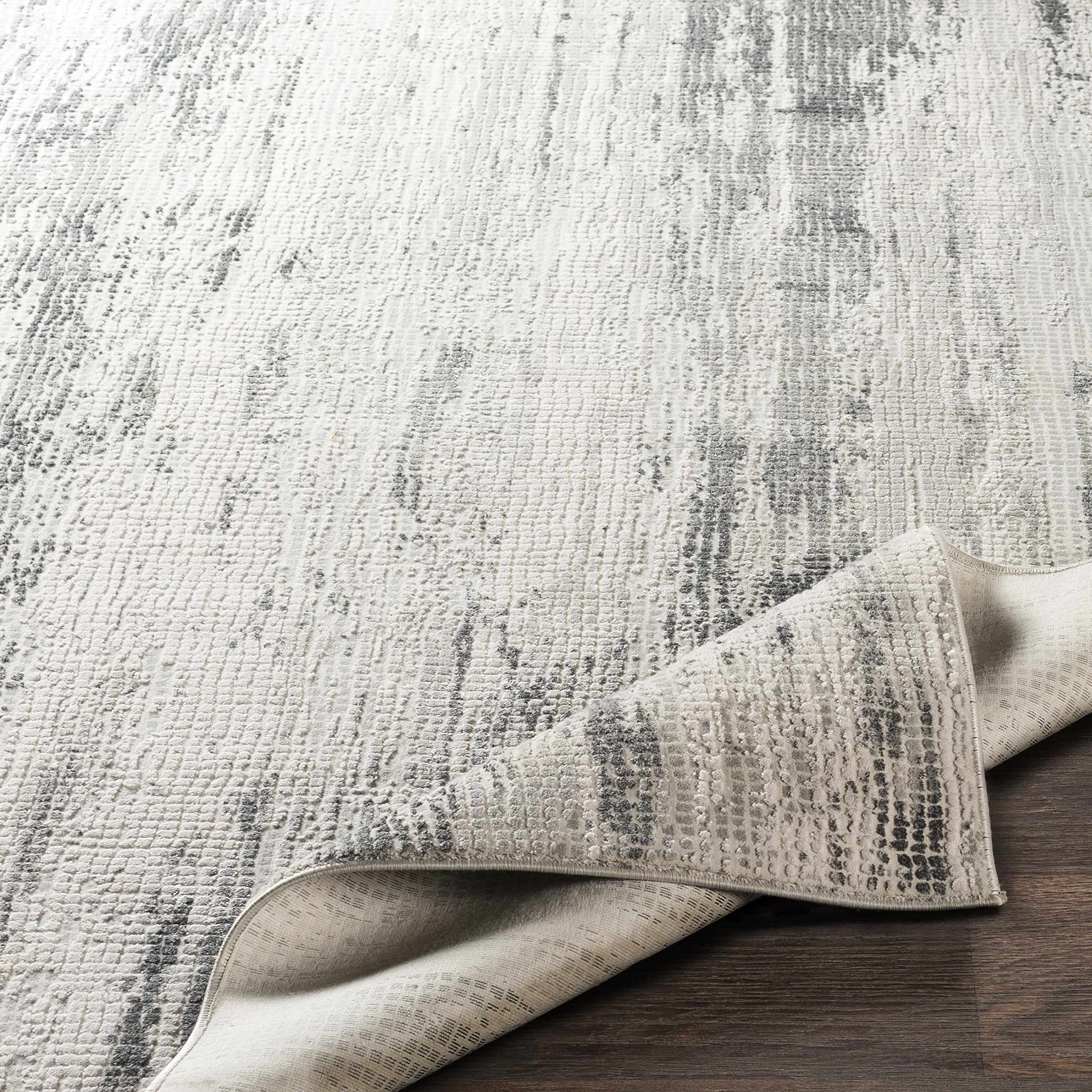 Premium Hauteloom Oklaunion Modern Area Rug - 12' x 15' Gray Charcoal LightGray - Perfect for Living Room & Bedroom Decor - Soft Comfort for Family Gatherings & Relaxation