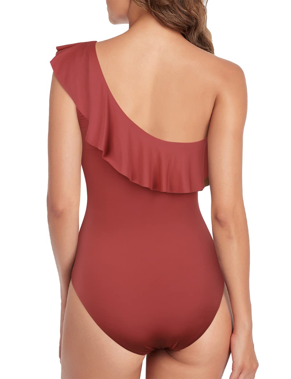 Hilor Women's One Piece Swimsuit - Tummy Control Asymmetric One Shoulder Bathing Suit for Swimming, Beach Vacation & Pool Party