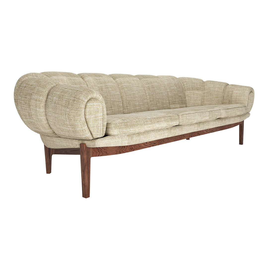 Comfortable Croissant 3-Seater Sofa - Modern Curved Sectional Couch for Living Room, Lounge & Small Spaces