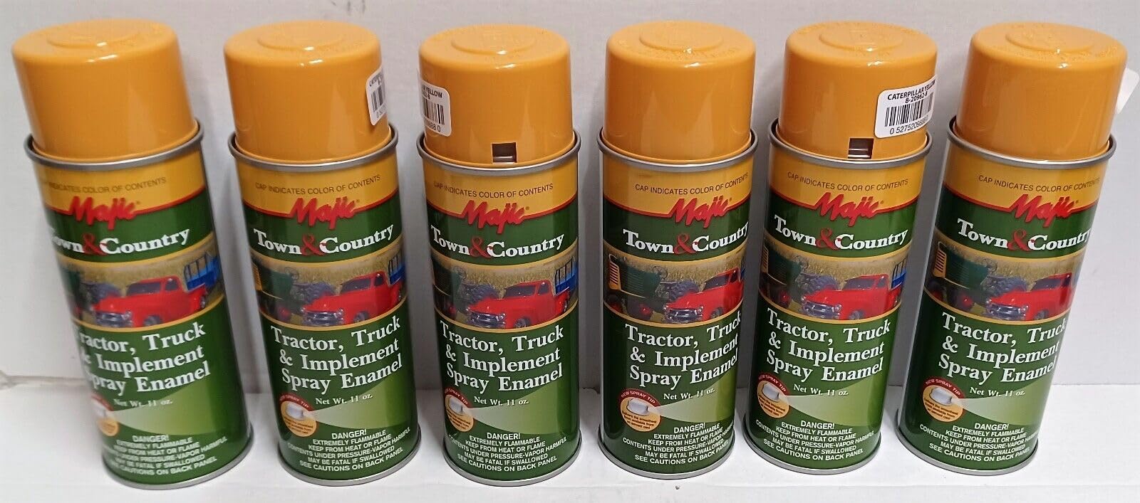 6 Cans Yellow Spray Paint for JCB Skid Steer, Crawler Dozer & Loader - Heavy Equipment Touch-Up & DIY Projects (Not Available in California)