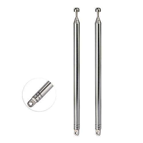 Bingfu 74cm 7-Section Portable FM/DAB Radio Telescopic Antenna - Replacement for Pure, JVC, JBL, Onkyo, Denon & Pioneer Transistor Radios - HiFi Audio & CD Player Compatible (2-Pack) - Perfect for Home, Office & Car Use