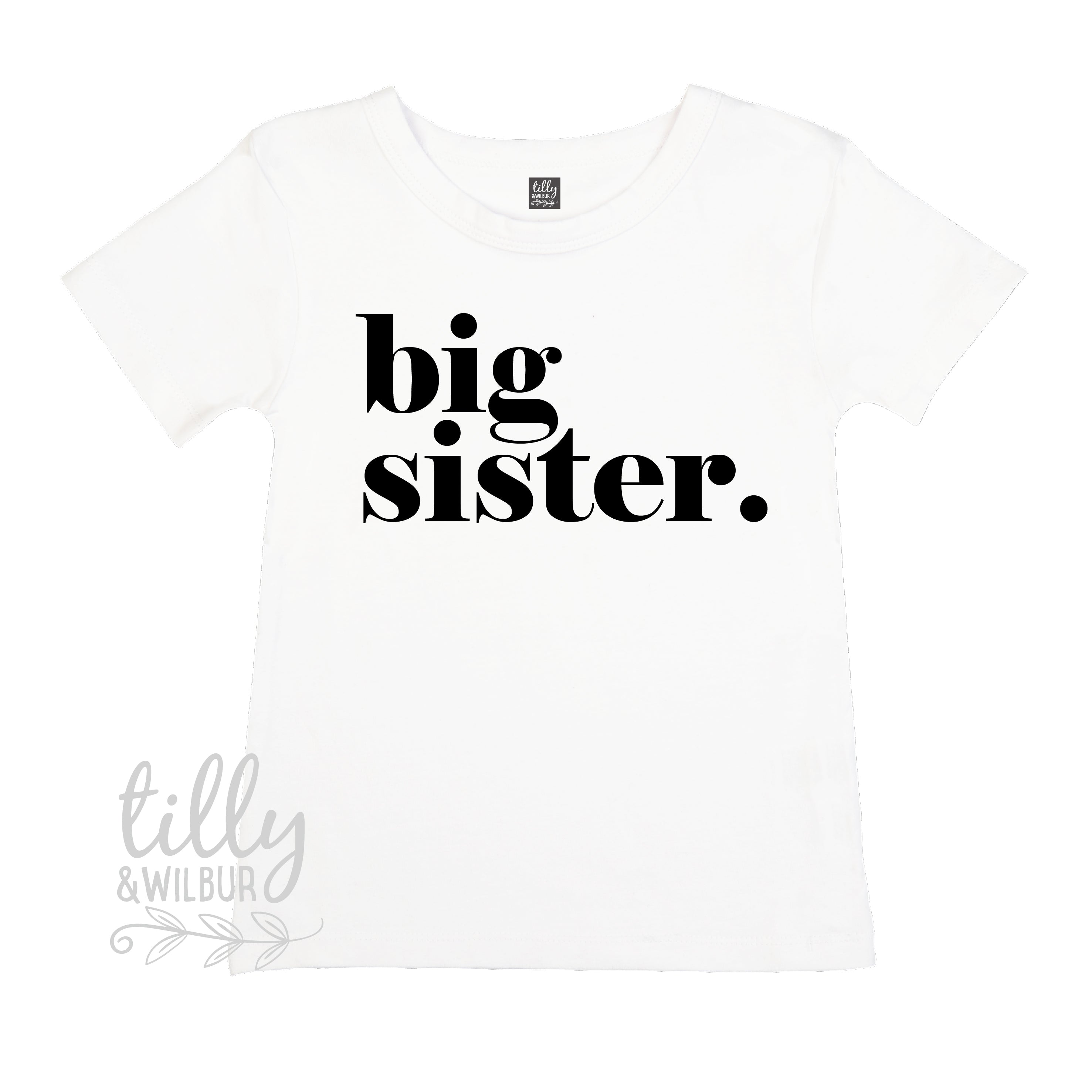Big Sister T-Shirt & Bodysuit - Cute Matching Outfits for Siblings - Perfect for Family Photos, Birthdays & Special Occasions