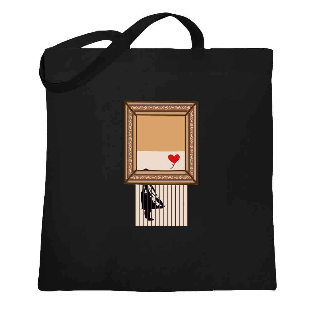 Banksy Girl With Balloon Canvas Tote Bag - Pop Art Funny Shopping Bag for Women & Men - Perfect for Groceries, Beach Trips & Daily Use