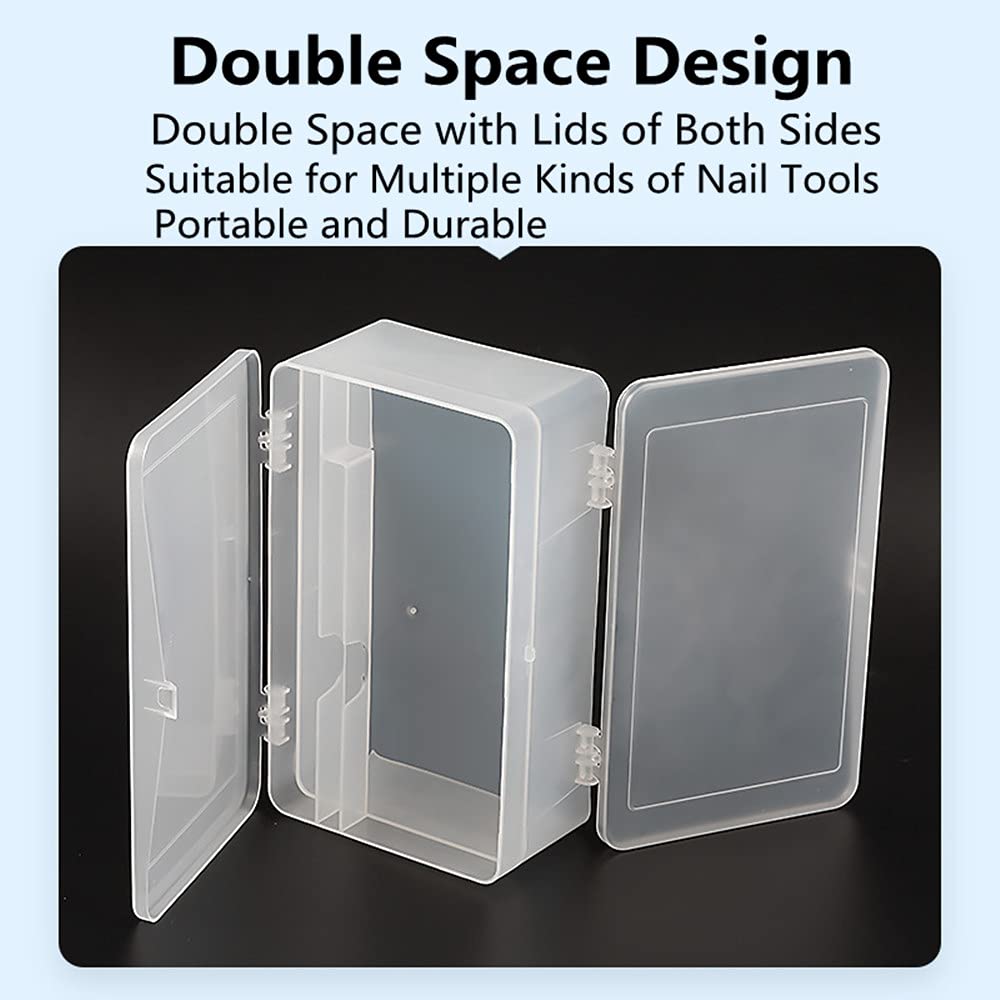 Double Layer Nail Art Organizer - Large Capacity Transparent Storage for Manicure Tools & Brushes - Perfect for Salon & Home Use
