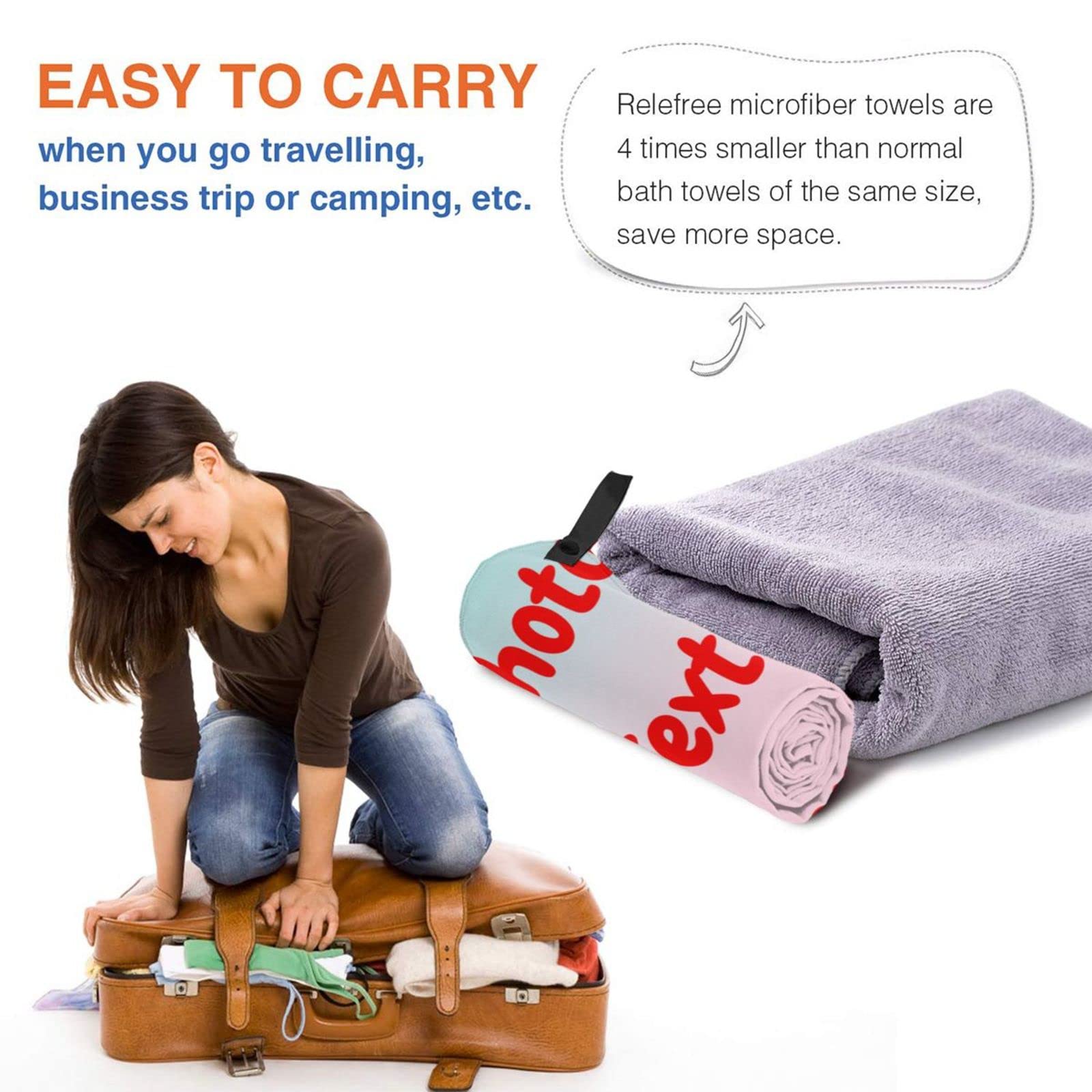 Custom Personalized Bath & Beach Towels - Quick Dry, Super Absorbent, Sand Free Photo Towels - 31.5