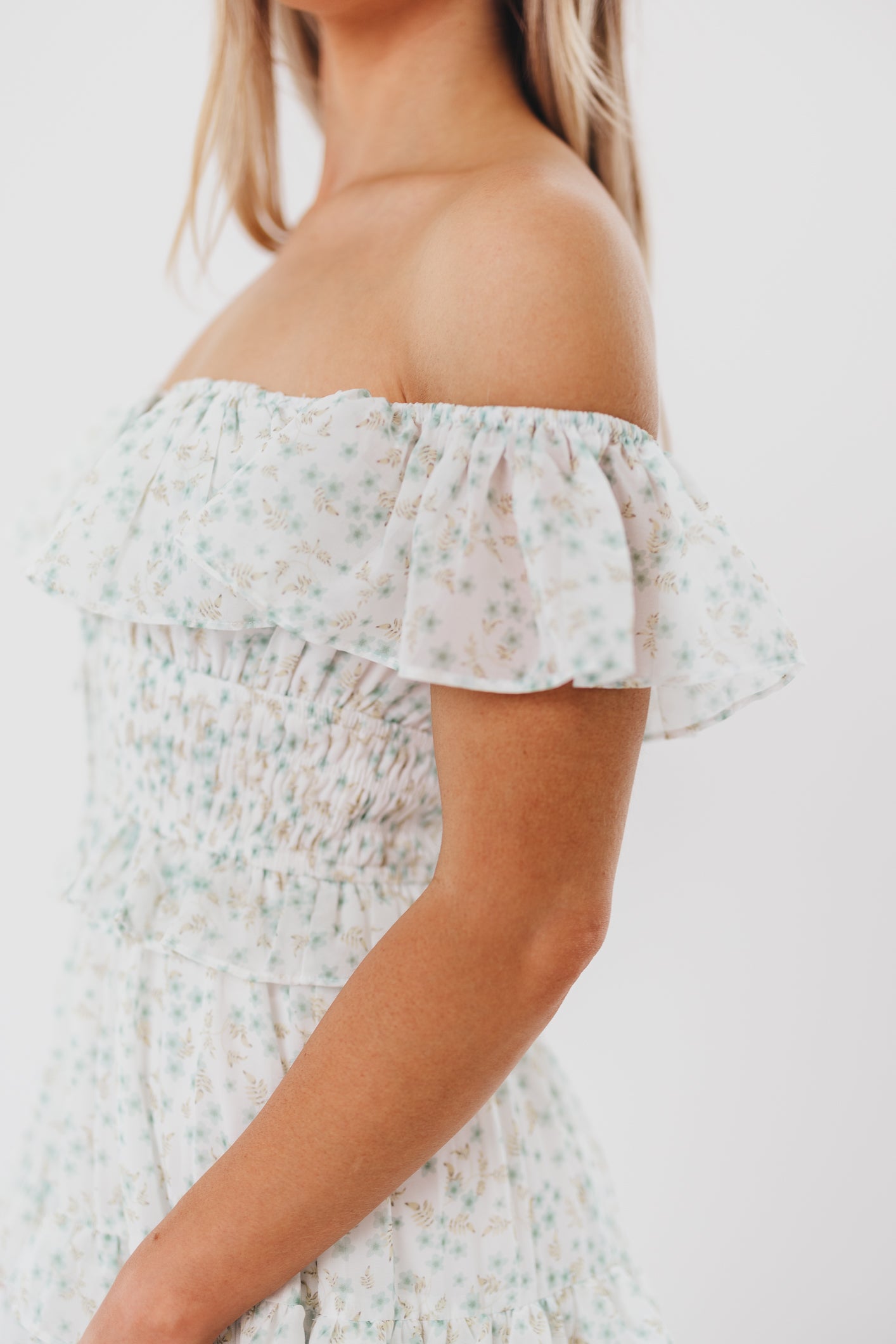 Astrid Ruffle Detail Maxi Dress in Sage Floral - Bump Friendly Maternity Dress for Pregnancy, Nursing & Special Occasions | Flowy Summer Dress for Beach, Wedding & Vacation