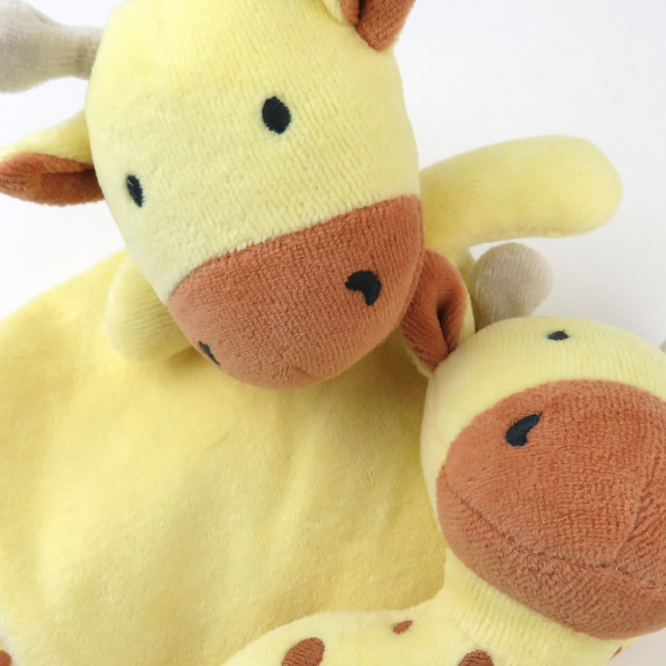 HonestBaby Soft Plush Lovey & Rattle Stuffed Animal Toy - Pale Banana Baby Shower Gift for Newborn Boys & Girls (0-12 Months) - Perfect for Nursery, Stroller & Cuddle Time