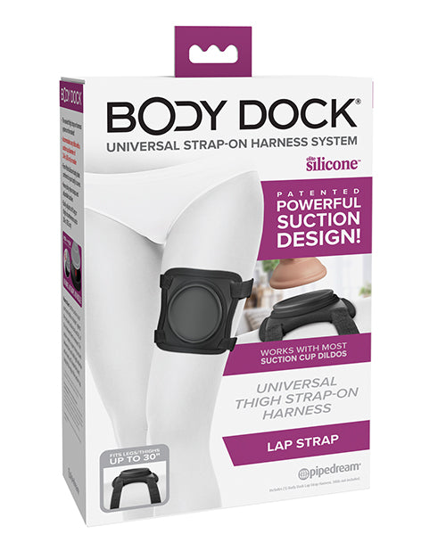 Body Dock Lap Strap Strap On - Adjustable Black Thigh Harness for Hands-Free Use | Perfect for Massage, Physical Therapy & Mobility Assistance