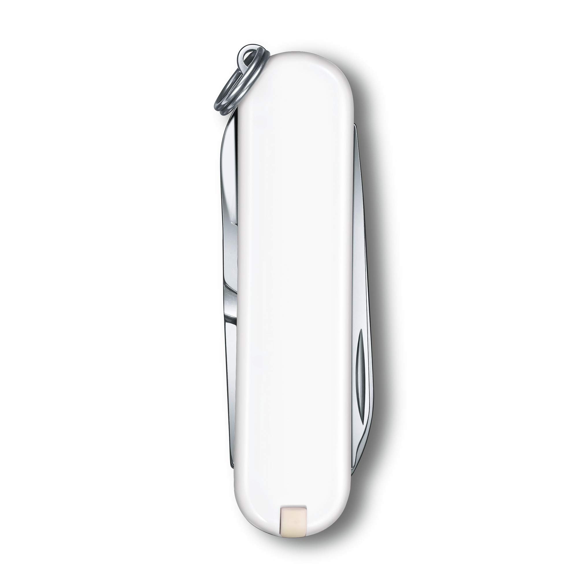 Victorinox Classic SD Swiss Army Knife - 7-in-1 Multi-Tool with Small Blade, Screwdriver & Key Ring | Compact Swiss Made Pocket Knife in White (Falling Snow) | Perfect for Camping, Hiking, Everyday Carry & Outdoor Adventures