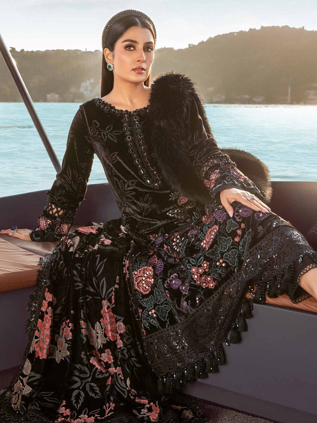 Elegant Black Semi Stitched Designer Pant Suit with Exquisite Embroidery - Perfect for Weddings, Parties & Formal Events