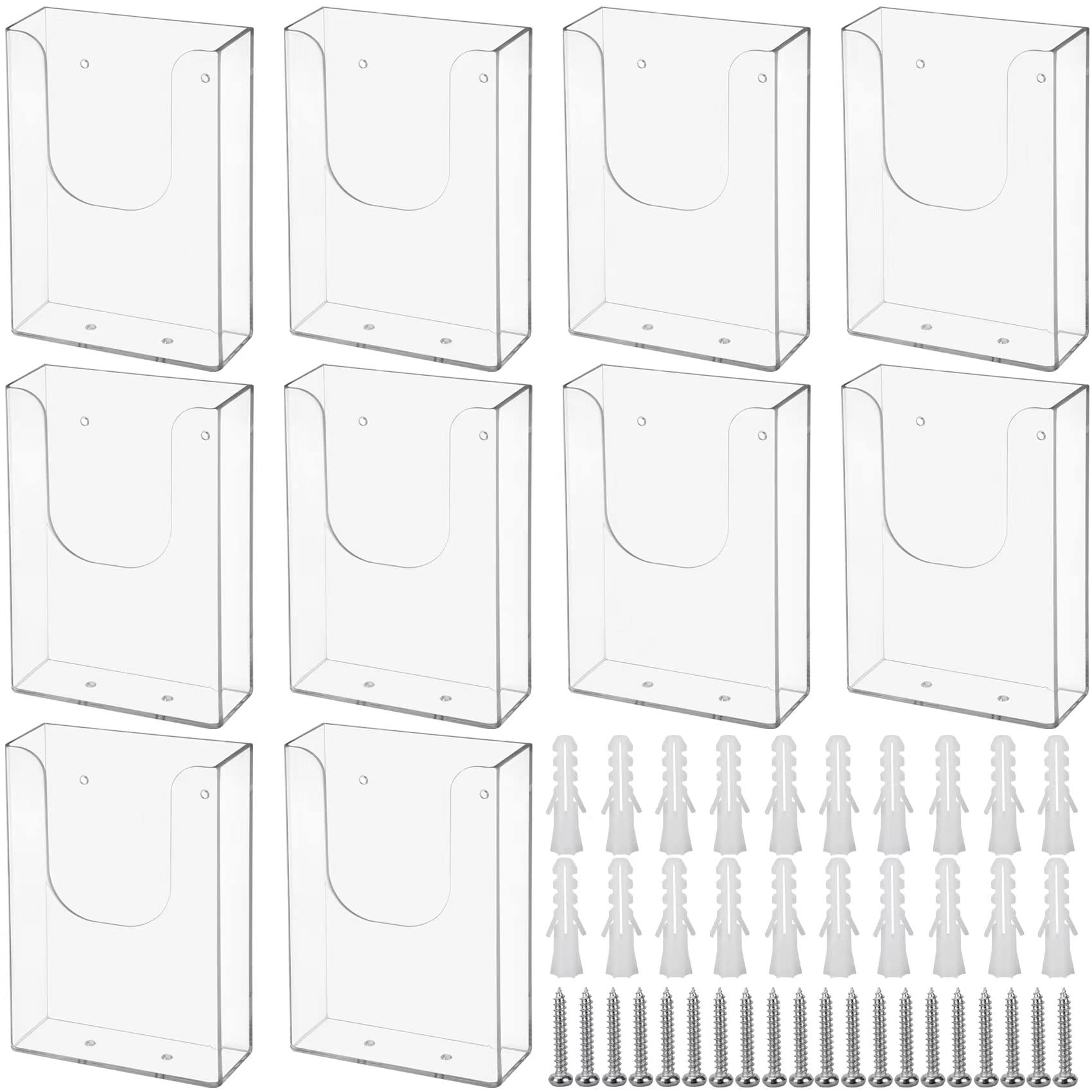 10 Pack Wall Mount Brochure Holder - 4 x 6 Inches Flyer Display for Office, Restaurant & Retail - Durable Literature Organizer for Menus, Mail & Leaflets - Perfect for Business, Events & Home Organization